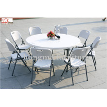 Mesa de jantar de plástico de 5 pés Banquete de dobramento na mesa ao ar livre